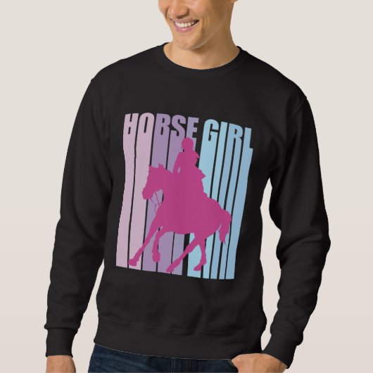 Cute Silhouette Horseback Rider Riding Funny Horse Trui (Voorkant)