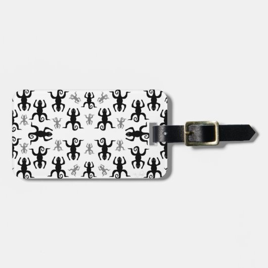 Cute Silhouette Lizard Pattern Bagagelabel (Voorkant horizontaal)