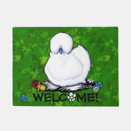 Cute Silkie Chicken Doormat Deurmat