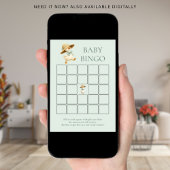 Cute Silly Goose Bingo Teal Baby Shower Game Card Kaart