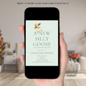Cute Silly Goose Gender Neutral Baby Shower Kaart