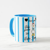 Cute Silly Goose Pink Stripe Personalized Mug Mok (Voorkant links)