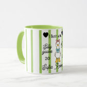 Cute Silly Goose Pink Stripe Personalized Mug Mok (Voorkant links)