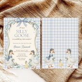 Cute Silly Goose Waddle Into Winter Baby Shower Kaart
