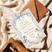 Cute Silly Goose Waddle Into Winter Baby Shower Kaart