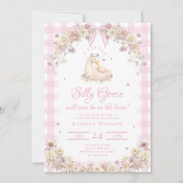 Cute Silly Goose Wildflower Girl Baby Shower Kaart