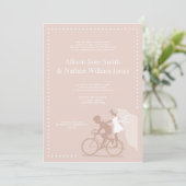 CUTE Silver Bicycle Couple Weddenschap Kaart (Staand voorkant)