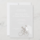 CUTE Silver Bicycle Couple Weddenschap Kaart (Voorkant)