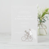 CUTE Silver Bicycle Couple Weddenschap Kaart (Staand voorkant)