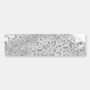Cute Silver Cheetah Leopard Skin Print Patroon Bumpersticker