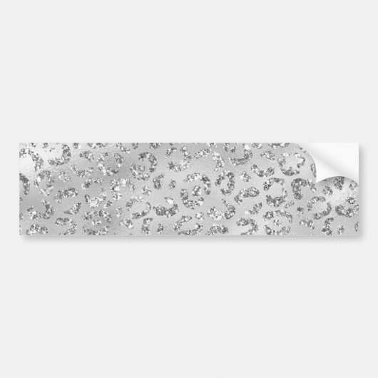 Cute Silver Cheetah Leopard Skin Print Patroon Bumpersticker (Voorkant)