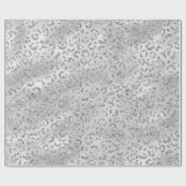 Cute Silver Cheetah Leopard Skin Print Patroon Cadeaupapier (Vlak)