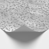 Cute Silver Cheetah Leopard Skin Print Patroon Cadeaupapier (Hoek)