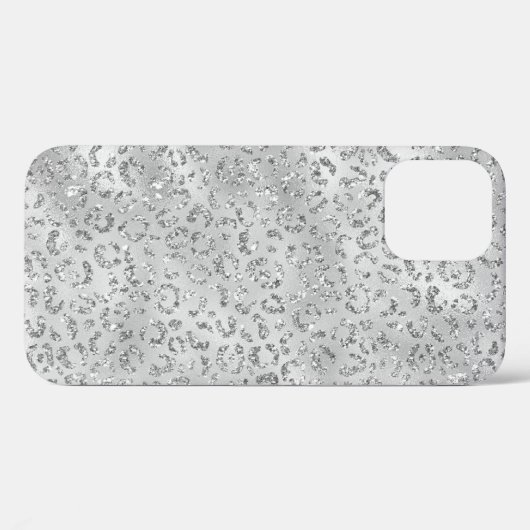 Cute Silver Cheetah Leopard Skin Print Patroon Case-Mate iPhone Case (Achterkant (horizontaal))