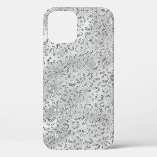 Cute Silver Cheetah Leopard Skin Print Patroon Case-Mate iPhone Case (Achterkant)