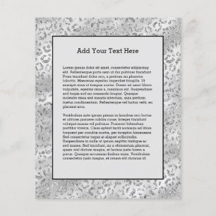 Cute Silver Cheetah Leopard Skin Print Patroon Flyer