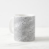 Cute Silver Cheetah Leopard Skin Print Patroon Koffiemok (Voorkant links)