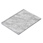 Cute Silver Cheetah Leopard Skin Print Patroon Notitieboek (Linkerzijde)