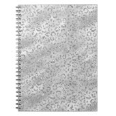 Cute Silver Cheetah Leopard Skin Print Patroon Notitieboek (Voorkant)