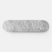 Cute Silver Cheetah Leopard Skin Print Patroon Persoonlijk Skateboard (Horizontaal)