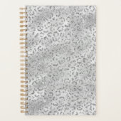 Cute Silver Cheetah Leopard Skin Print Patroon Planner (Voorkant)