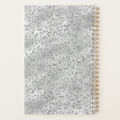 Cute Silver Cheetah Leopard Skin Print Patroon Planner (Achterkant)