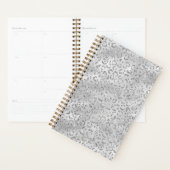 Cute Silver Cheetah Leopard Skin Print Patroon Planner (Display)