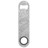 Cute Silver Cheetah Leopard Skin Print Patroon Speed Flessenopener (Voorkant)