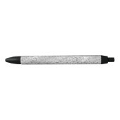 Cute Silver Cheetah Leopard Skin Print Patroon Zwarte Inkt Pen (Voorkant)