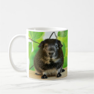 Cute Silver Fox Guinea Pig. en Leaves Koffiemok