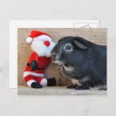 Cute Silver Fox Guinea Pig. en Santa Feestdagenkaart (Voorkant / Achterkant)