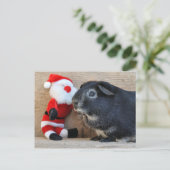 Cute Silver Fox Guinea Pig. en Santa Feestdagenkaart (Staand voorkant)