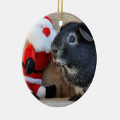 Cute Silver Fox Guinee PIg en Santa Claus Keramisch Ornament (Rechts)