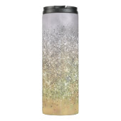 Cute Silver Glitter sterren Monogram Thermosbeker (Achterkant)