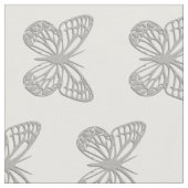 Cute Silver Grey Butterfly Pattern Stof (Close Up)