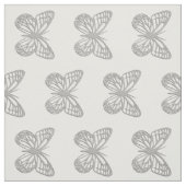 Cute Silver Grey Butterfly Pattern Stof (Swatch)