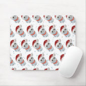 Cute Silver Grey Cat met kerstkraag Muismat (Met muis)