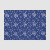 Cute Silver Grey kerstsnowflakes op blauw Tissuepapier (Voorkant)