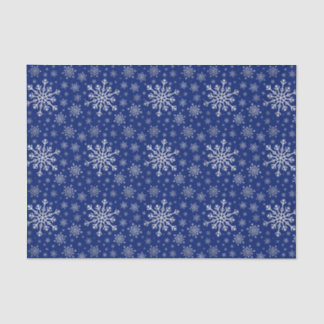 Cute Silver Grey kerstsnowflakes op blauw Tissuepapier