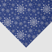 Cute Silver Grey kerstsnowflakes op blauw Tissuepapier (Detail)