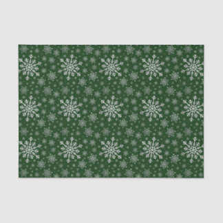 Cute Silver Grey kerstsnowflakes op groen Tissuepapier