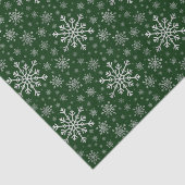 Cute Silver Grey kerstsnowflakes op groen Tissuepapier (Detail)