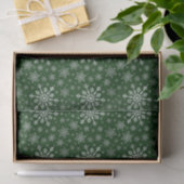 Cute Silver Grey kerstsnowflakes op groen Tissuepapier (Geschenk)