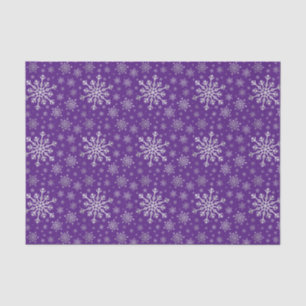 Cute Silver Grey kerstsnowflakes op Paars Tissuepapier