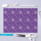 Cute Silver Grey kerstsnowflakes op Paars Tissuepapier (Craft)