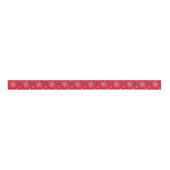 Cute Silver Grey kerstsnowflakes op rood Grosgrain Lint (Voorkant)