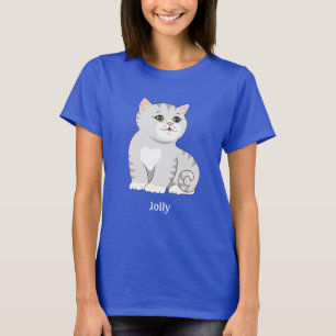 Cute Silver Grey Tabby Kitty Cat T-Shirt