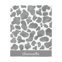 Cute Silver Grey White Koe Print Animal Patroon