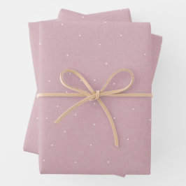 Cute simpele roze en witte stippen baby shower inpakpapier vel