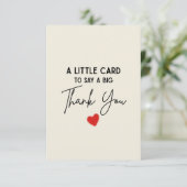 Cute Simple A Little Card To Say A Big Thank You Bedankkaart (Staand voorkant)